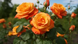 Gifting-Bangalore Orange Rose with 4inch Black Pot Live Plant - Image 2