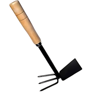 2 In 1 Double Hoe And Cultivator Hand Tiller With Wooden Handle – Gardening Tool - Image 3