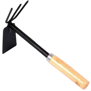 2 In 1 Double Hoe And Cultivator Hand Tiller With Wooden Handle – Gardening Tool - Image 4